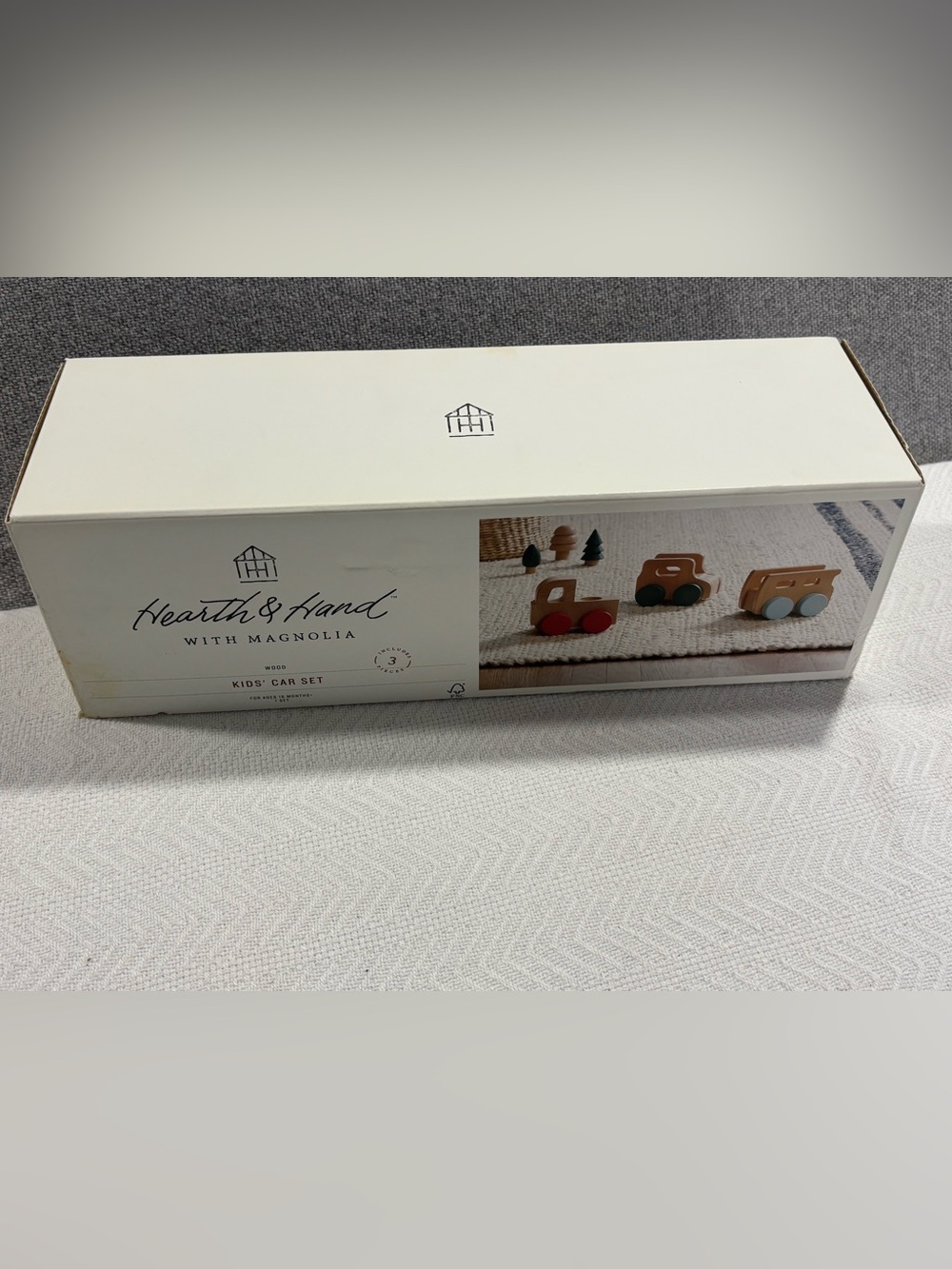 🚗Hearth & Hand Natural Wood Toy Trucks with Red, Light Gray, and Dark Gray Wheel - Picture 8 of 9